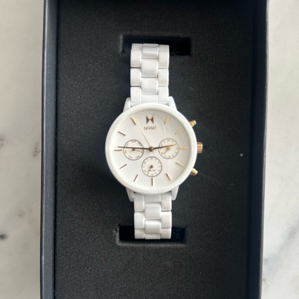 MVMT Ivory and Gold Timepiece